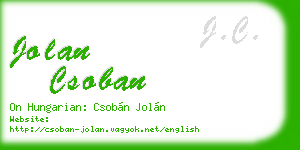 jolan csoban business card